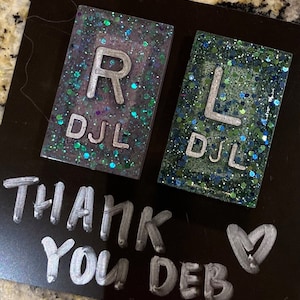 Custom Glitter X-Ray Markers: Initialed R & L