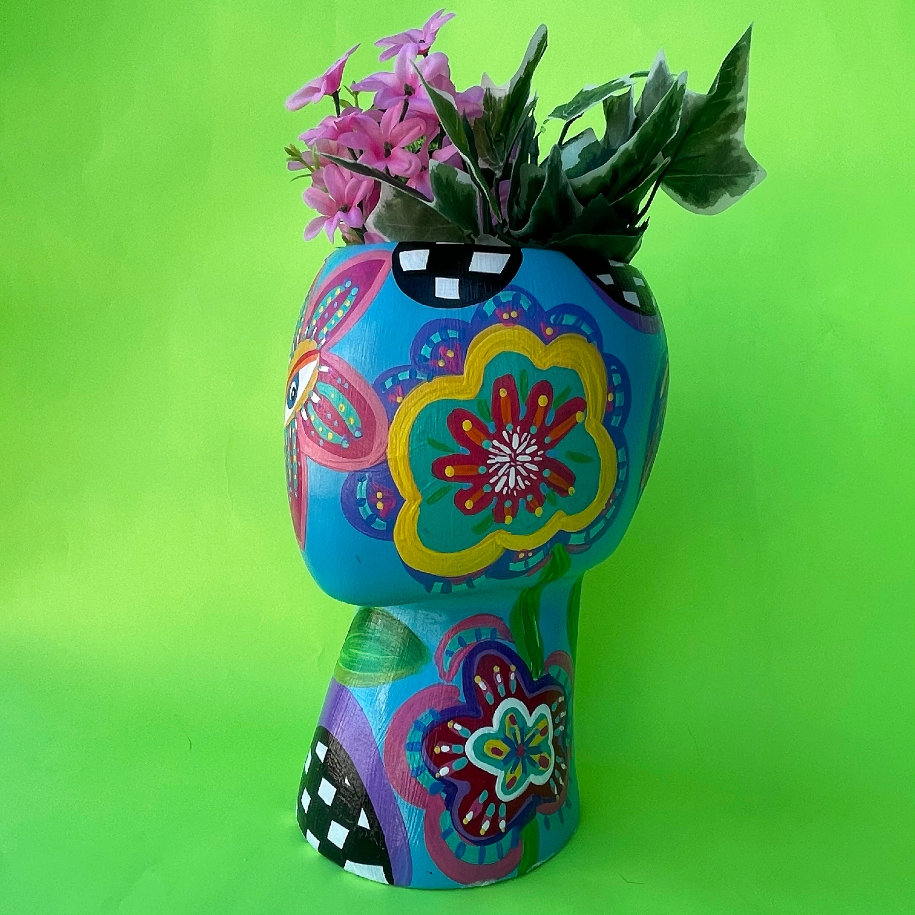 Hand painted planter/ Head planter / Head plant pot / Unique Etsy