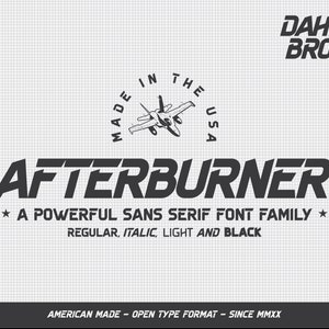 Tipo de letra Sans Serif - Familia de fuentes Afterburner