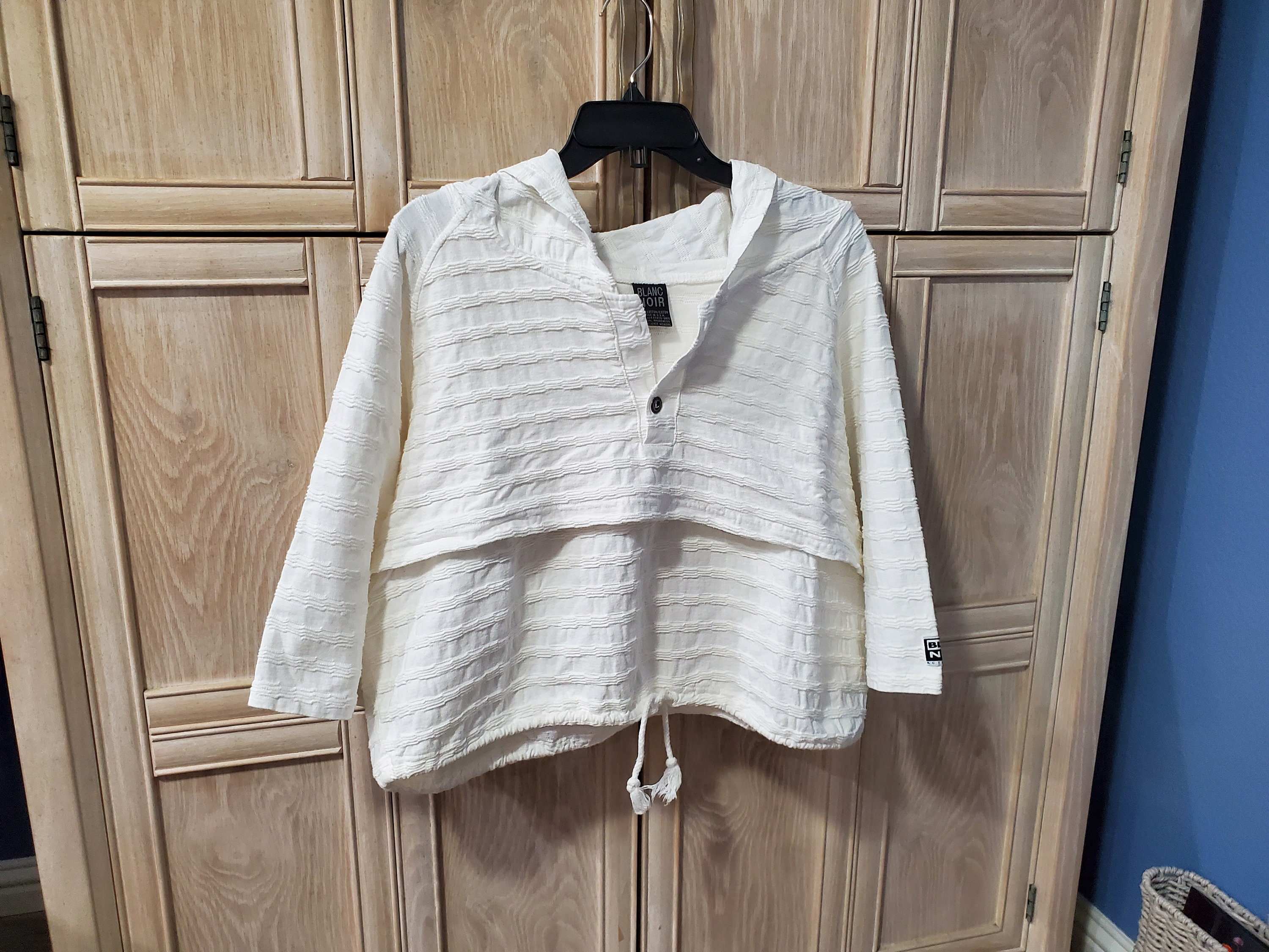 BLANC NOIR Vintage 90s White Textured Hooded Crop Jacket/top - Etsy