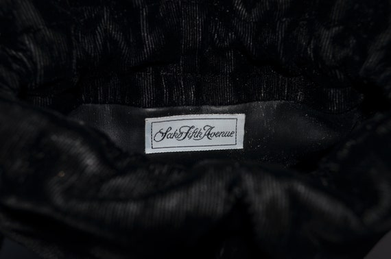 Saks Fifth Avenue Vintage Gusseted Black Velvet M… - image 9