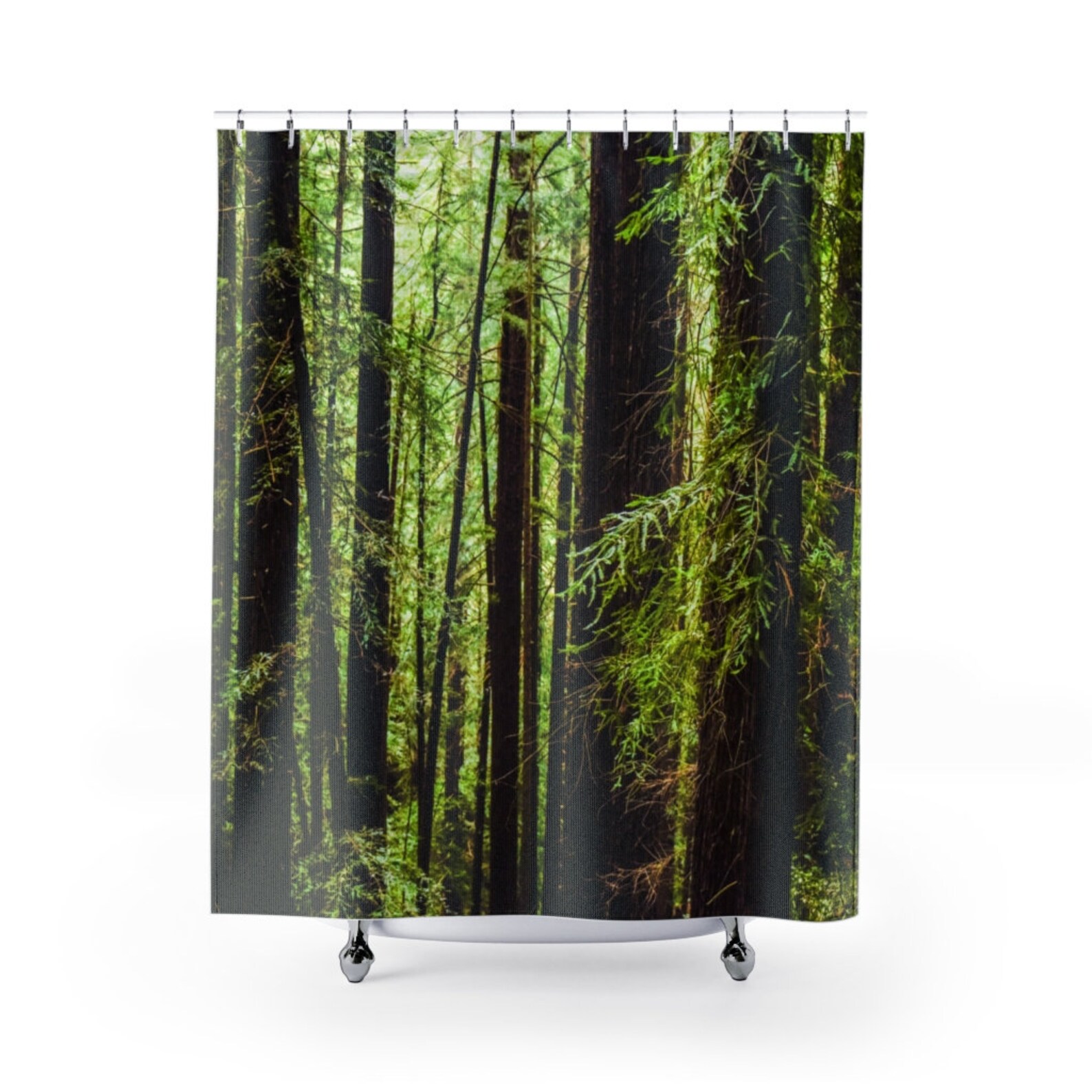 Woods Shower Curtain Bath Decor Forest Shower Curtains Etsy