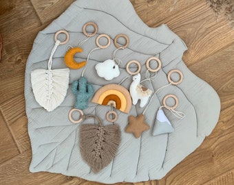 Boho Baby Play Gym Toys: Llama, Cactus, Rainbow