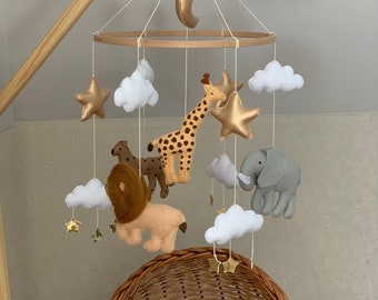 neutral baby mobile, safari mobile, nursery mobile neutral, safari baby mobile, baby boy gift
