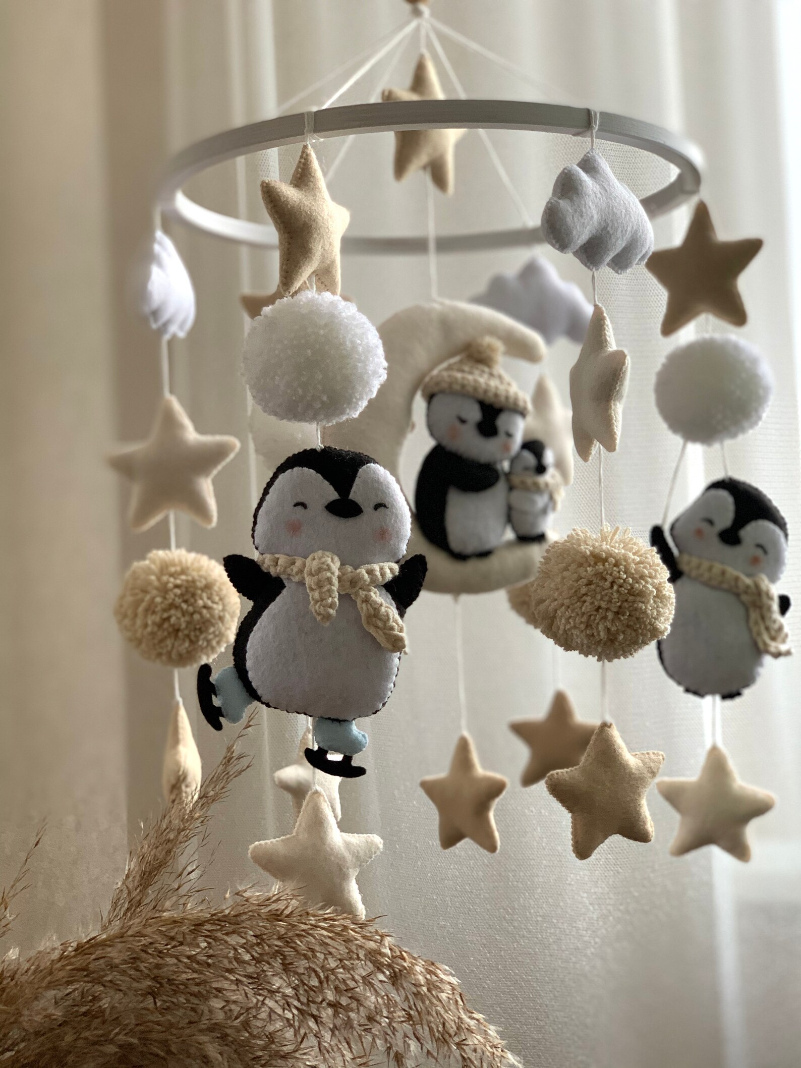 Baby Mobile Penguins Crib Mobile Penguin Gift Baby Girl Etsy