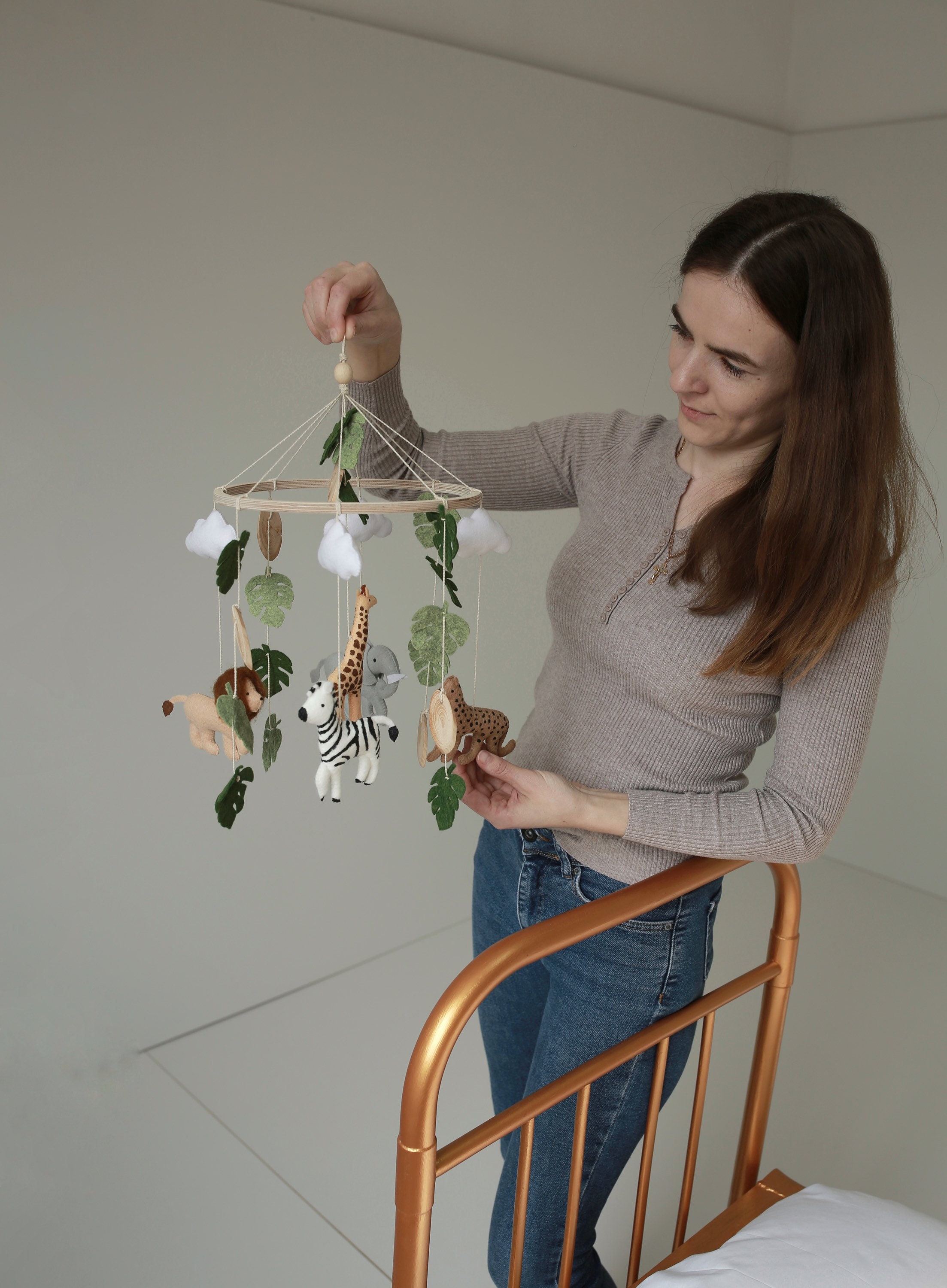 Home & Living Home Décor hanging felt animals mobile jungle mobile baby