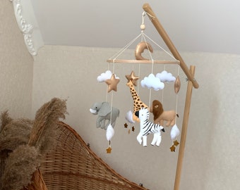 Safari mobile, crib mobile safari, jungle mobile, baby mobile neutral, safari nursery mobile, africa mobile