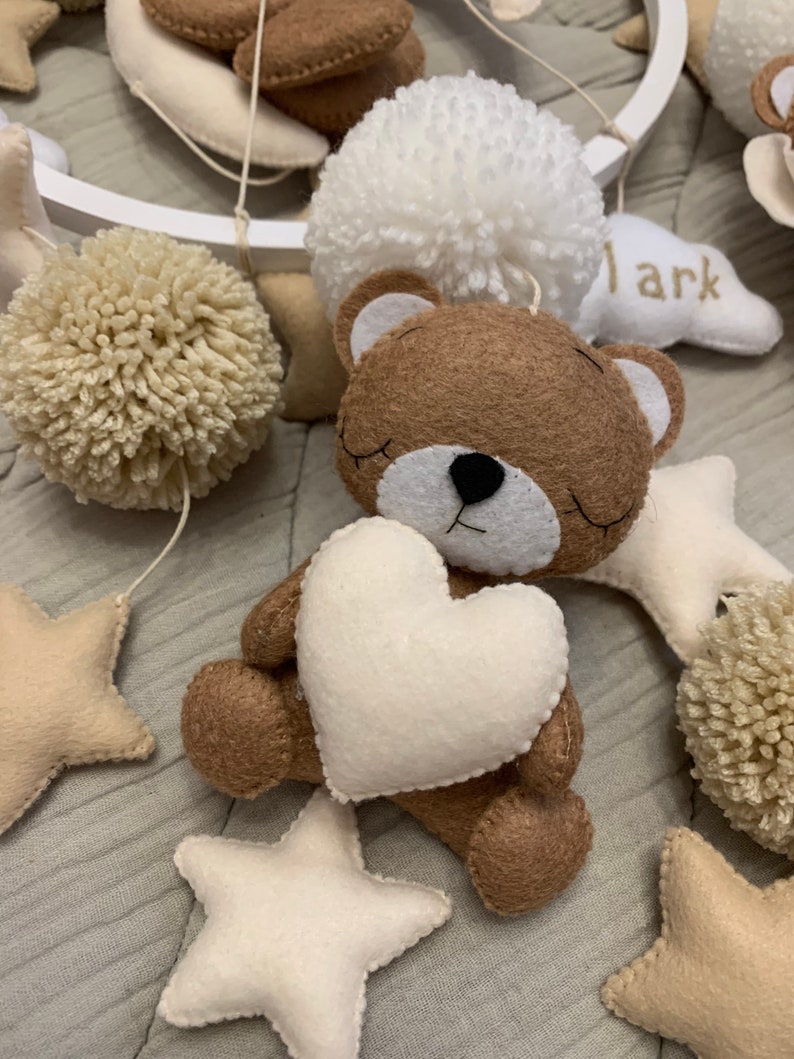 Bear Baby Mobile, Neutral Baby Mobile, Bear Mobile for Nursery, Crib ...