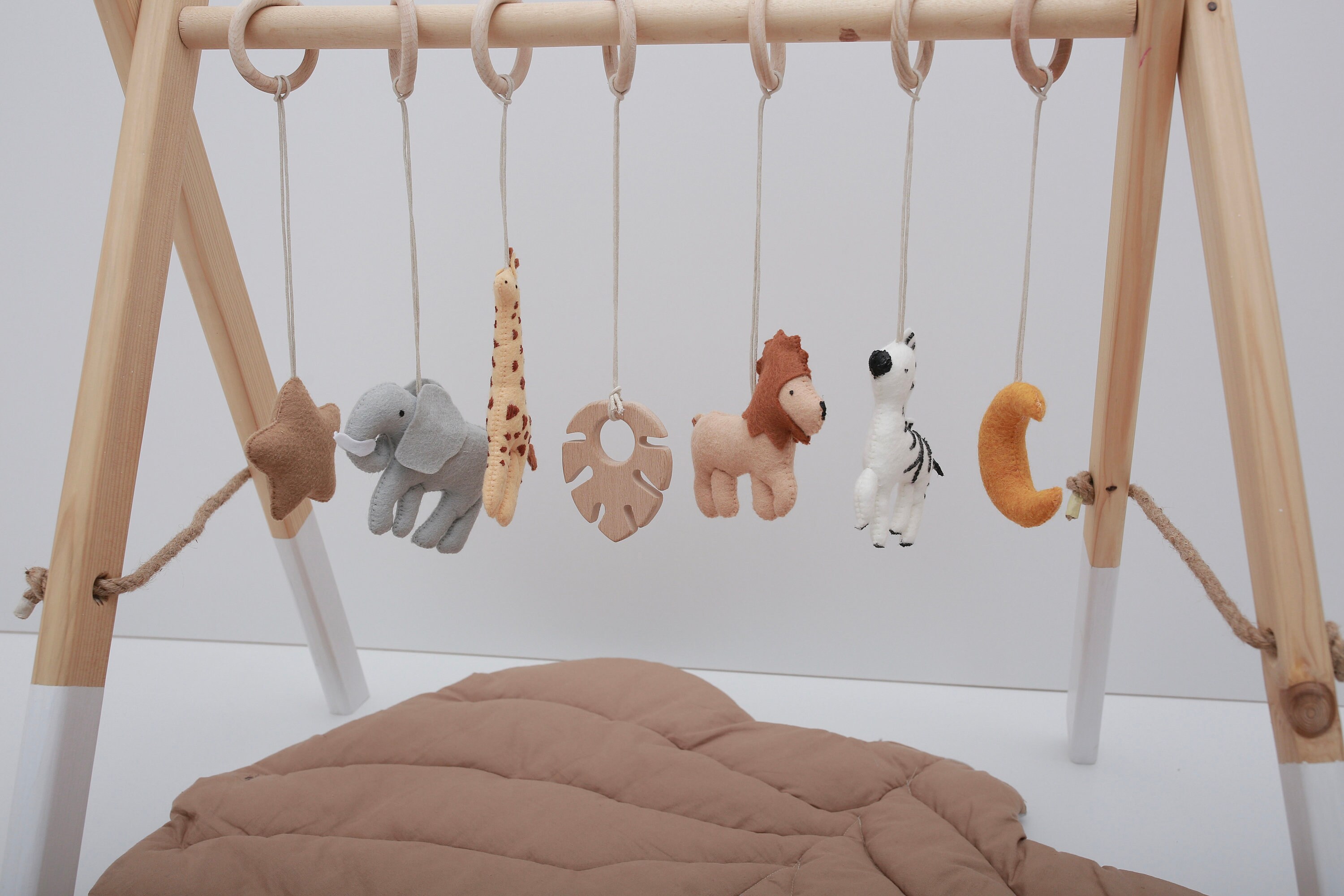 Safari Baby Play Gym Toys Hanging Wood Play Gym Africa Etsy