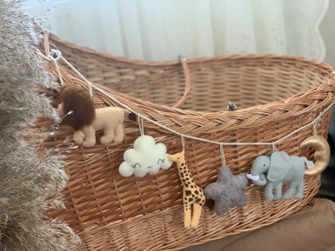 Safari Garland for Nursery, Felt Crib Garland, Africa Garland Hanging