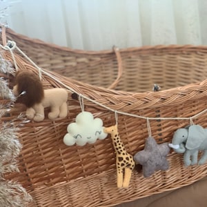 safari garland for nursery, felt crib garland, africa garland hanging, safari baby shower , safari boy and girl garland
