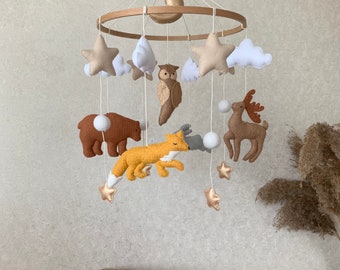 Baby mobile woodland, woodland nursery decor, animal, woodland mobile for nursery