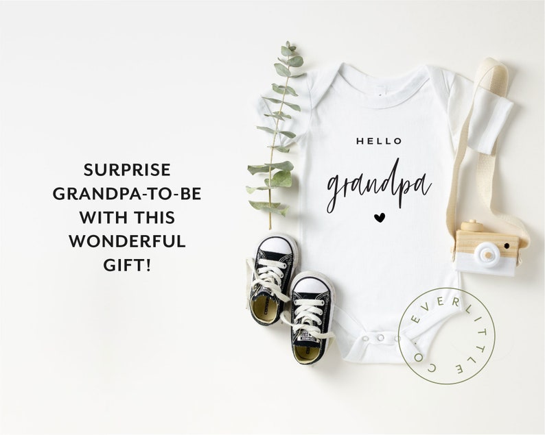 Download Bodysuits Hello Grandpa Onesie Pregnancy Announcement Onesie Baby Announcement Onesie Pregnancy Reveal Gift For Dad On Father S Day Clothing