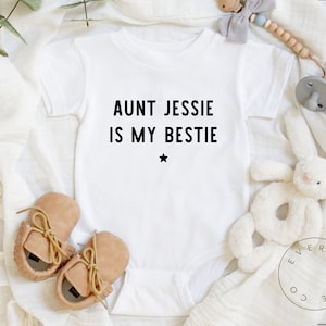 Aunt Is My Bestie Onesie®, Favorite Aunt Baby Onesie®, Pregnancy Reveal to Family, Pregnancy Announcement Ideas to Sister, Baby Shower Gift