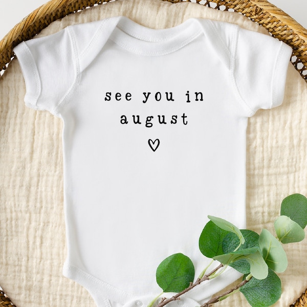 See You In August Onesie®, Pregnancy Reveal to Grandparents, Pregnancy Reveal to Husband, Pregnancy Reveal to Family, Winter Announcement