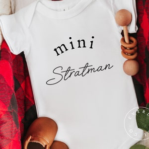 Mini Baby Last Name Onesie®, Pregnancy Reveal to Grandparents, Pregnancy Announcement to Husband, Pregnancy Reveal to Family and Friends