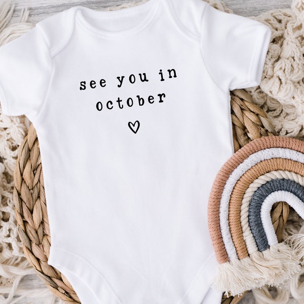 See You In October Onesie®, Pregnancy Reveal to Grandparents, Pregnancy Announcement to Husband, Spring Pregnancy Reveal to Family Friends