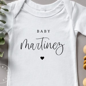 Personalized Baby Last Name Onesie®, Pregnancy Announcement Grandparents, Pregnancy Reveal to Husband, Baby Announcement Ideas to Family