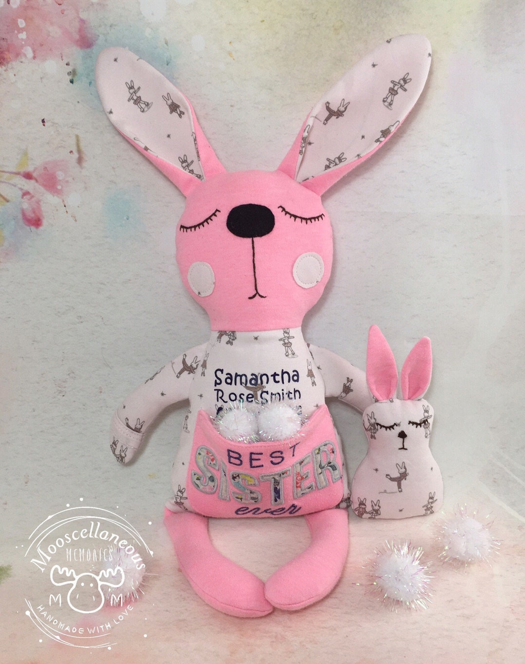 Keepsake Memory Bunny Made From Baby Clothes Hospital Blanket Etsy