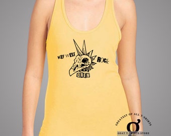 Mohawk Chicken Racerback Tank, Chicken Skull Tank Top, Punk Rock Chicken Shirt, Chicken Skull Shirt, Beach Shirt, Key West Chicken Shirt,