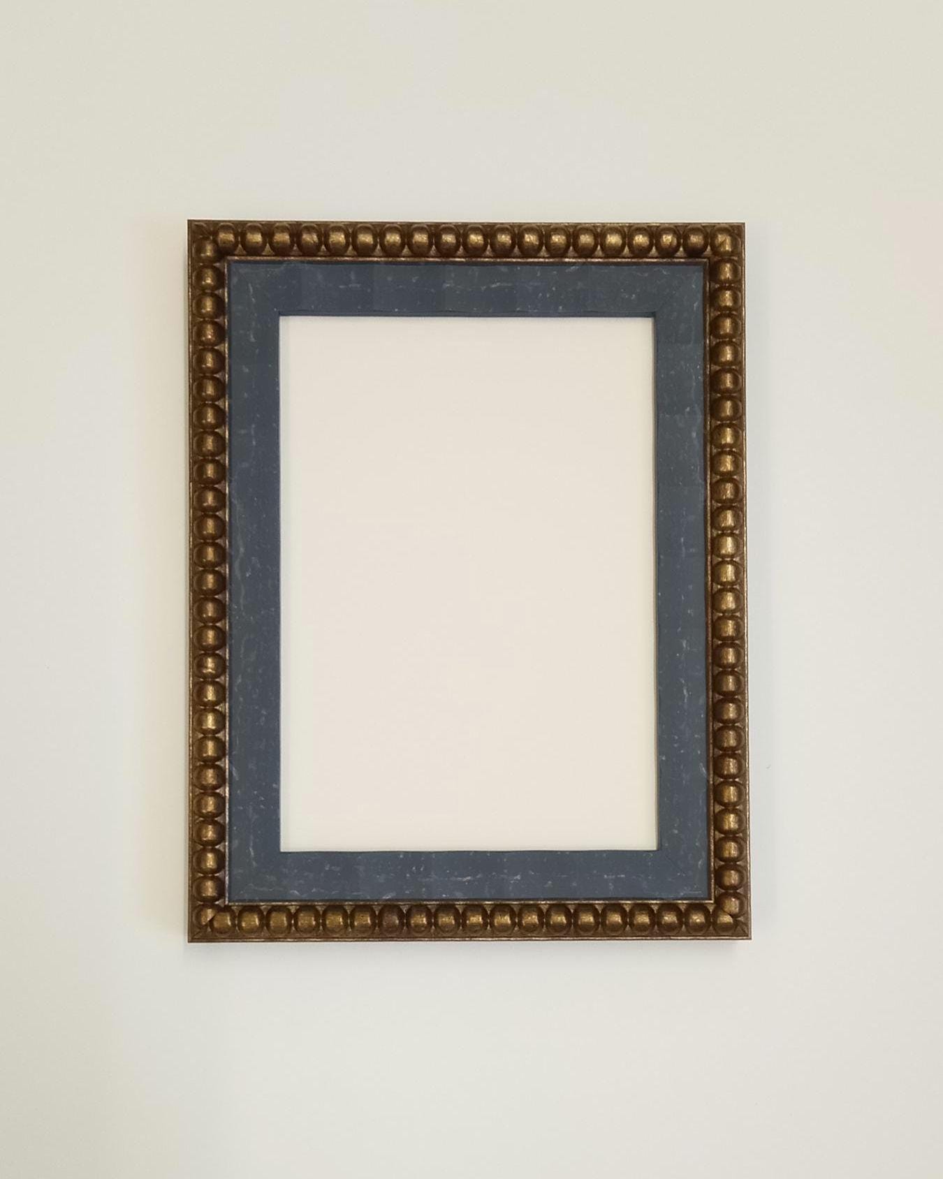 Dark Blue Beaded Scallop Frames - Etsy UK