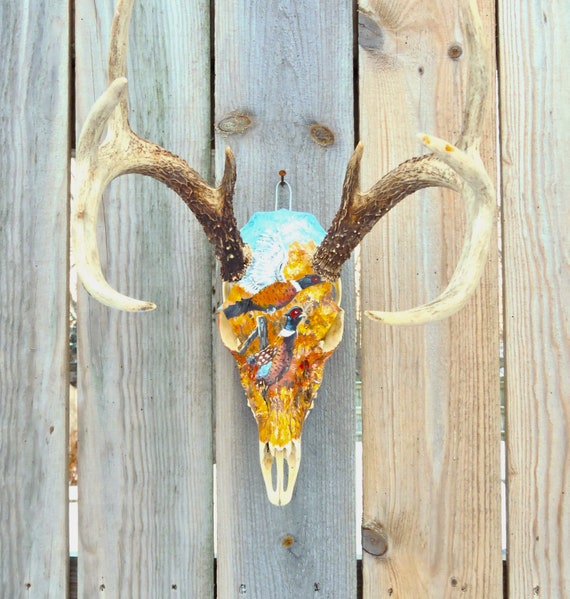 Whitetail Deer European Mount (authentic) With Hand Painted