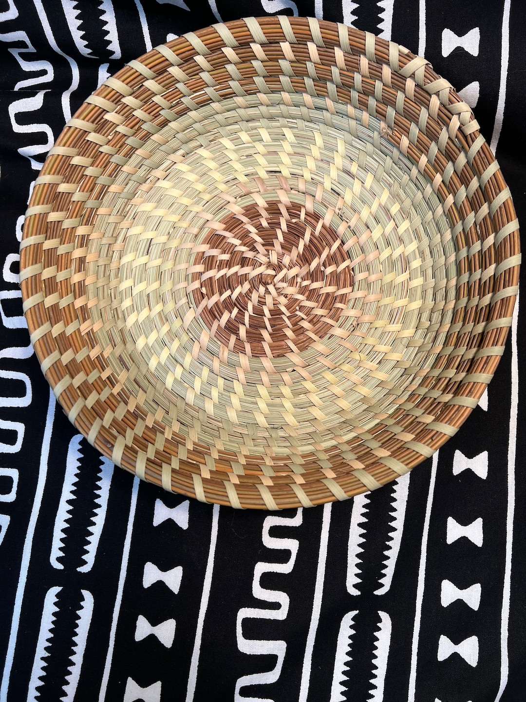 Gullah Catch All Sweetgrass and Bulrush Hand Woven Basket Sewn in ...