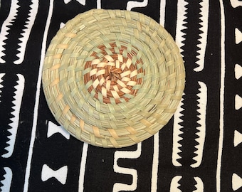 Gullah Sweetgrass coasters made in Charleston South Carolina pink brown