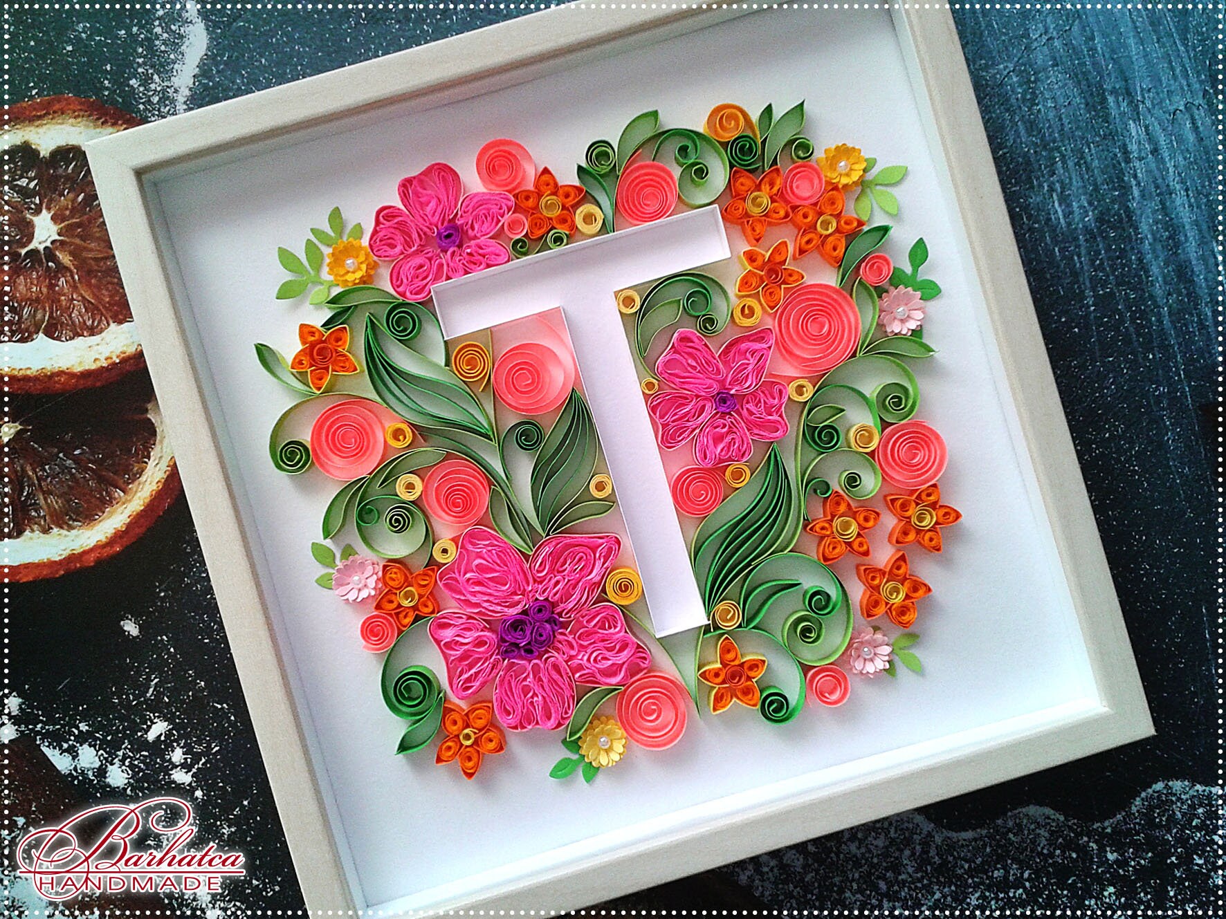 Quilling Letter Name Monogram T Letter T Luxury Gift Etsy