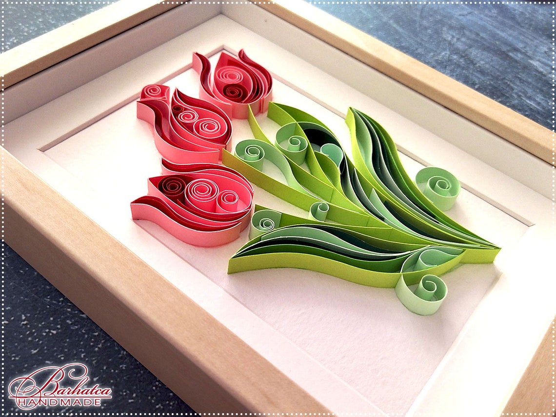 Quilling flowers tulips pattern Tulips template Quilling Etsy