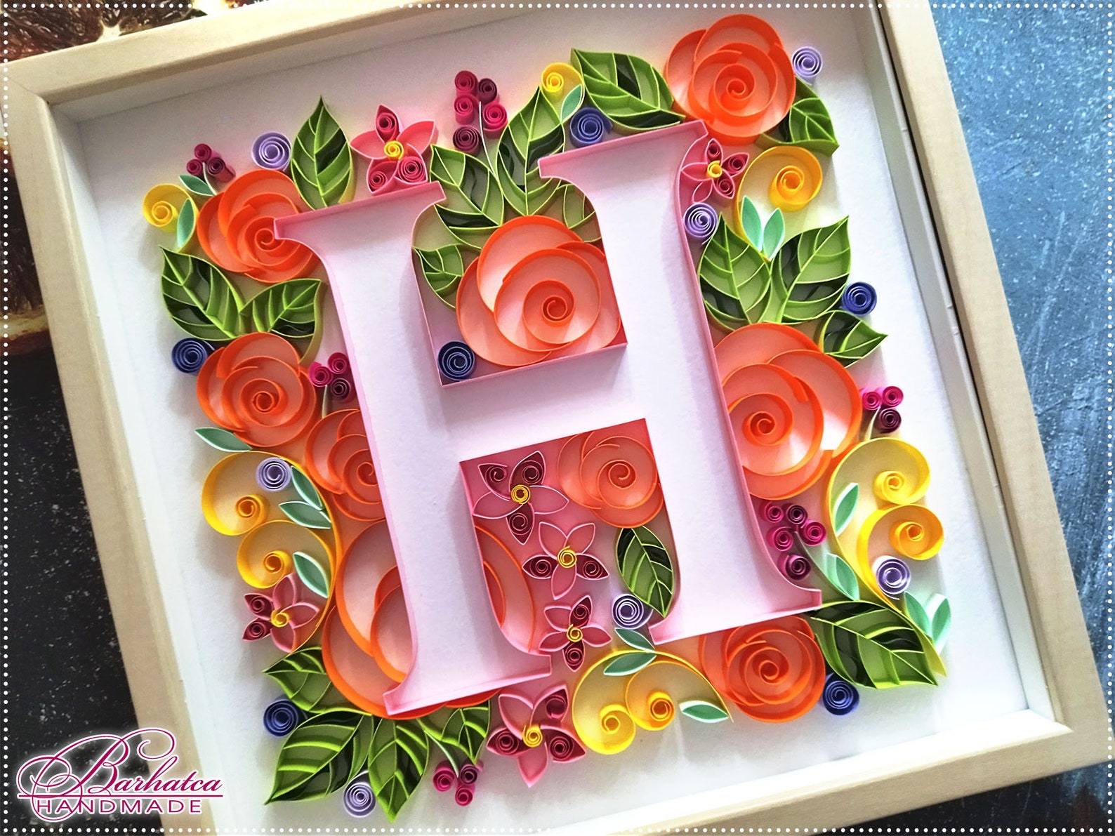 Quilling pattern Letter H Design template flower Letter H Etsy