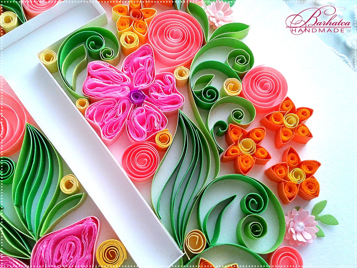 Quilling Letter Name Monogram T Letter T Luxury Gift Etsy