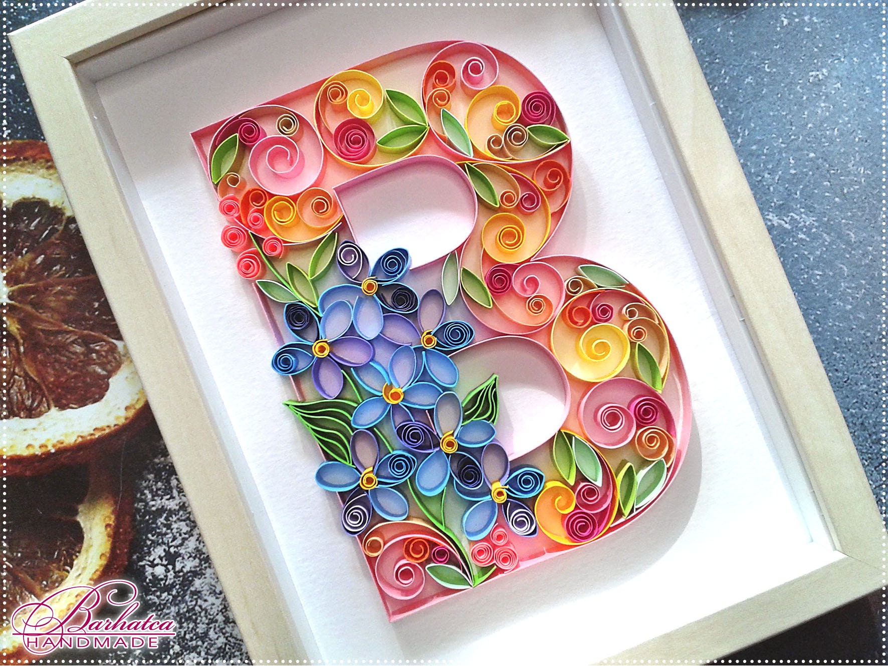 Quilling pattern Floral Letter B Design template flower Etsy