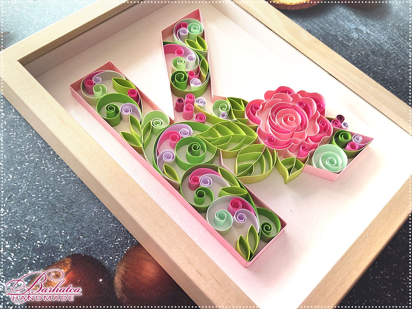Monogram K Letter K Personalized Quilling Letter Quilling Etsy