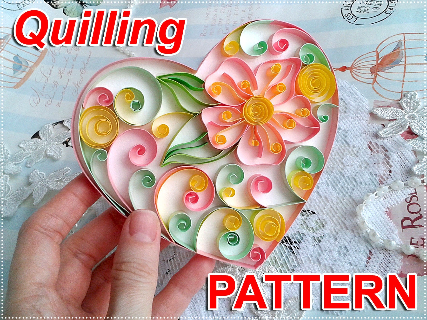 Quilling Design Templates a Heart Paper Quilling Patterns Etsy Canada