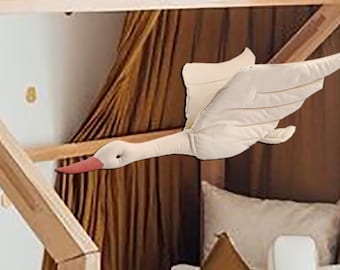 Handmade Cotton Linen Stork Hanging: Baby Nursery Decor