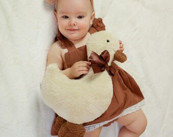 Soft Duck Plushie: Baby Lovey Comforter, Nursery Decor