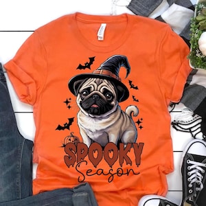 Spooky Season shirt, Halloween shirt, Pug Halloween shirt, Cute Halloween shirt, Kids Halloween shirt, Dog Witch shirt