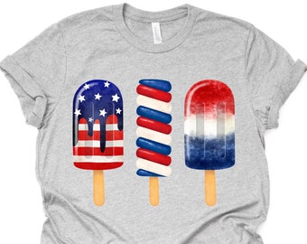 Red white and Blue Popsicle shirt, Patriotic Popsicle shirt, Memorial Day Shirt, 4th of July Shirt, Independence Day Shirt, Popsicle shirt