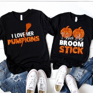 I Love Her Pumpkins shirt, I Love His Broom Stick Boo shirt, Halloween shirt, Couple Halloween shirts, Halloween Party shirt, Funny Couple