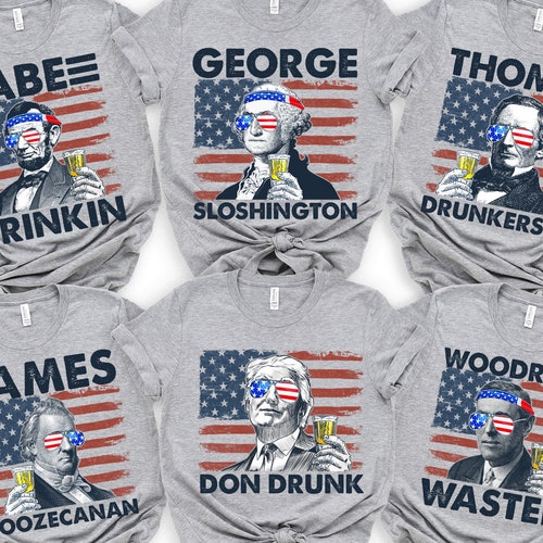 4th of July Drinking Presidents Shirt Drunk Presidents Shirt Etsy