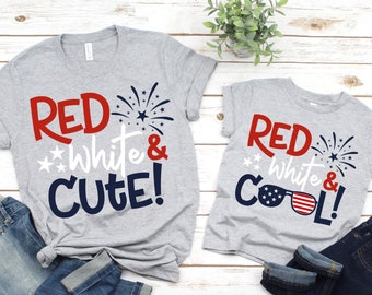 Memorial Day Shirt, Red white and Cute shirt, Red White and Cool shirt, 4th of July Shirt, Independence Day Shirt, Mommy and Me shirts