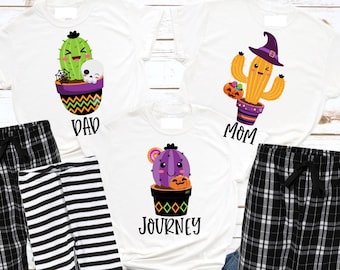 Halloween Pajamas, Matching Pajamas, Halloween Cactus Pajamas, Family Pajamas, Custom Halloween Pajamas, Personalized Halloween Pajamas