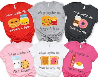 We go together like Peanut Butter & Jelly, Best Friends shirts, BFF shirts, Bestie shirts, Mommy and Me shirts, Milk and Cookies shirt