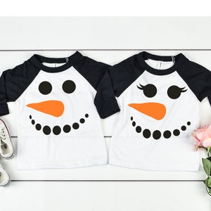 Snowman shirt, Girl Snowman shirt, Christmas shirt, Snowman face shirt, Family Christmas shirts, Matching Christmas shirts