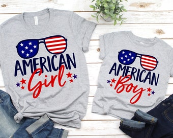 Memorial Day Shirt, America Girl shirt, American Boy shirt, 4th of July Shirt, Independence Day Shirt, Mommy and Me shirts, Sibling shirts