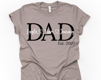 Dad shirt, Personalized Dad shirt, Kids name shirt, Father's Days gift, Gift for Dad, Customized Dad shirt, Dad est. shirt
