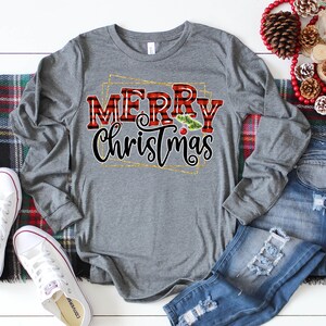Merry Christmas Shirt, Christmas Shirt, Plaid Christmas Shirt, Cute ...