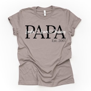 Papa shirt, Personalized Papa shirt, Kids name shirt, Father&#39;s Days gift, Gift for Papa, Customized Papa shirt, Papa est. shirt