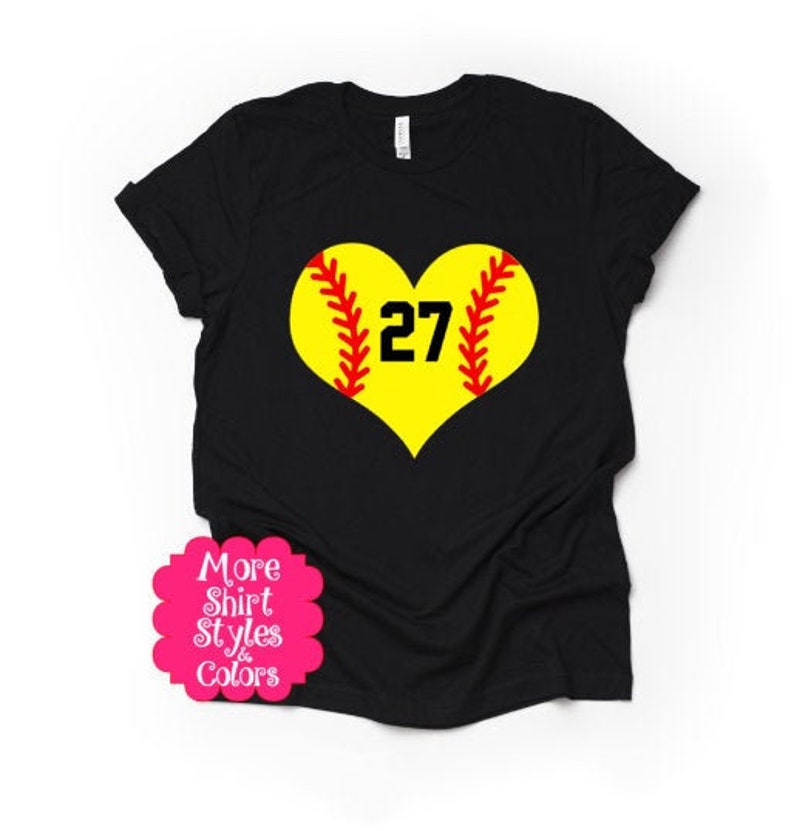 Softball Heart shirt Softball Mom shirt Custom Softball Etsy